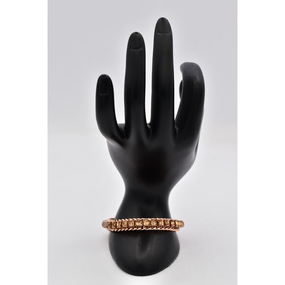 Henri Bendel Rose Gold Chain Crystal Bracelet Champagne Rhinestone Signed BinO - Picture 6 of 12